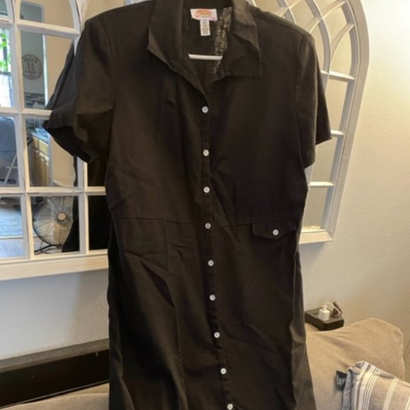 TALBOTS BLACK BUTTON DOWN DRESS - Picture 1 of 4